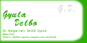 gyula delbo business card